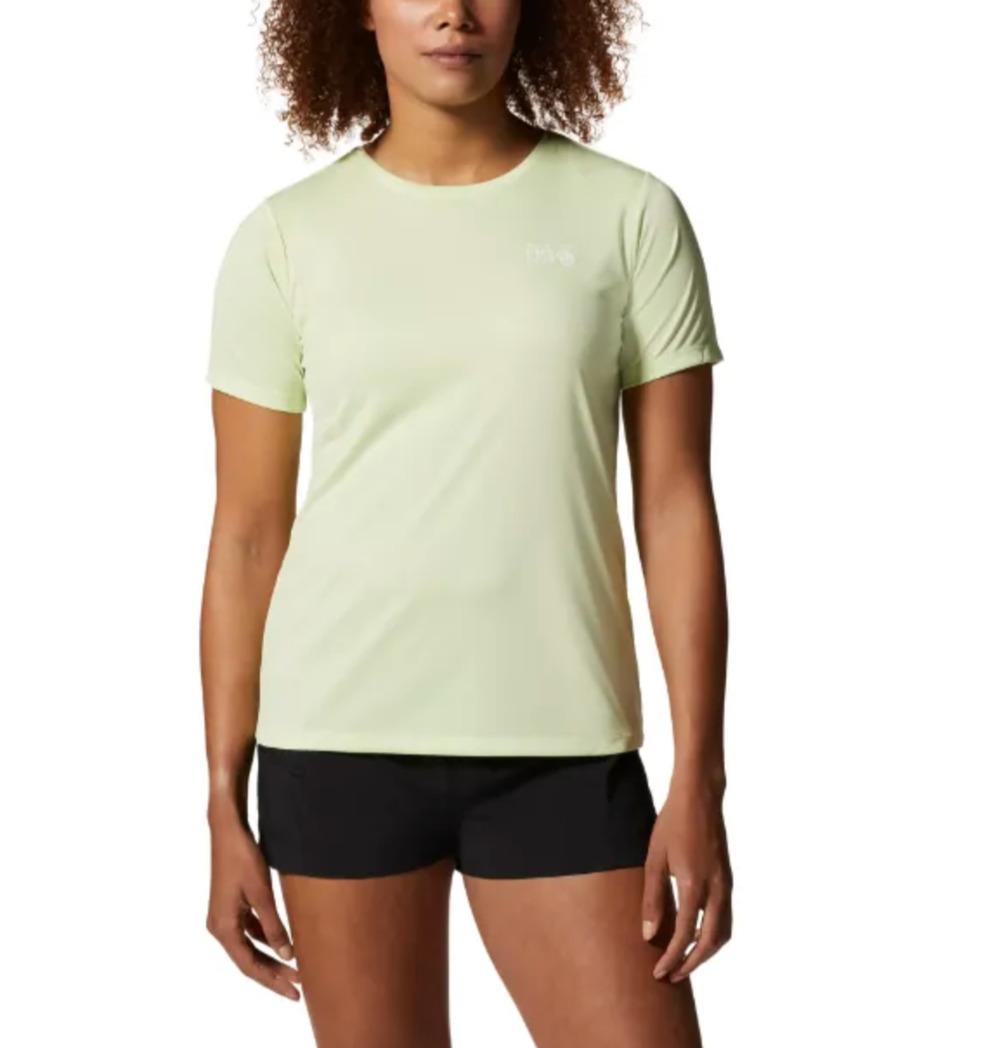 Mountain Hardwear Wicked Tech Short Sleeve T-Shirt S Neon Green Outdoor Hiking
